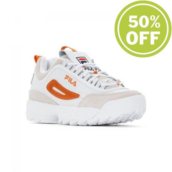 Zapatillas Fila Mujer Blancas Naranjas - Disruptor Low Wmn - España 068329WNU